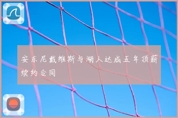 安东尼戴维斯与湖人达成五年顶薪续约合同